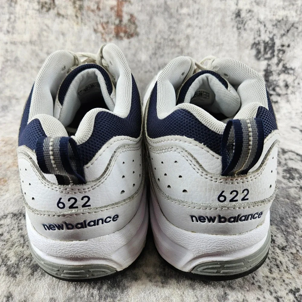 New Balance 622 Cross Training Shoes Mens 12 4E Wide White Blue Leather MX622WN